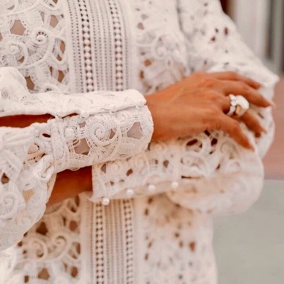 XS/S H&M bloggers fav Crochet Lace midi Summer Dress PtP 17” - Picture 10 of 10